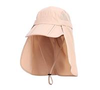WANYING Cappello Safari per Unisex Bambini Ragazzi con Protezione Extra Lunga per Il nuca Anti UV, Cappello da Baseball Berretto Safari Pieghevole per Il Campeggio all'aperto 50-54 - Khaki