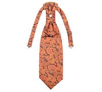 WANYING Cravatta da Uomo Plastron Pre-legata con Chiusura a Gancio Regolabile per Matrimonio Accessori per lo Sposo - Paisley Arancione