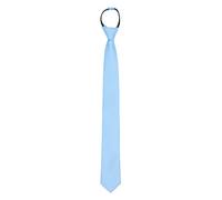 WANYING Cravatta Stretta 6cm Pre-legato con Cerniera per Uomo Business Casual Lunghezza 48cm - Tinta Unita Blu chiaro