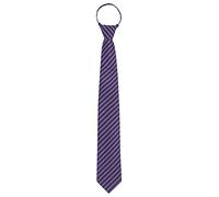 WANYING Cravatta Stretta da Uomo 7cm 2.75" Pre-annodata con Chiusura Lampo Cravatta di Sicurezza Zip Tie Business Casual Lunghezza 48cm - H Viola a righe