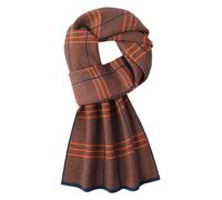 WANYING Sciarpa da uomo a maglia 6% lana sciarpa lavorata a maglia inverno autunno sciarpa da uomo sciarpa di lana casual business gentleman - blu scuro e arancione, J12 blu scuro e arancione, 180 ×