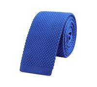 WANYING Uomo 5,7cm 2.25" Cravatta Ristretto Lavorata a Maglia Skinny Stretta Sottile Cravatta a Maglia Stile Retrò Vintage Casual Da lavoro Basic per Gentlemen - Tinta Unita Klein Blu