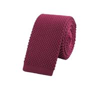 WANYING Uomo 5,7cm 2.25" Cravatta Ristretto Lavorata a Maglia Skinny Stretta Sottile Cravatta a Maglia Stile Retrò Vintage Casual Da lavoro Basic per Gentlemen - Tinta Unita Bordeaux