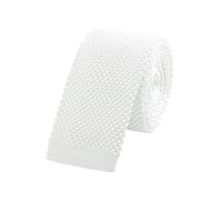 WANYING Uomo 5,7cm 2.25" Cravatta Ristretto Lavorata a Maglia Skinny Stretta Sottile Cravatta a Maglia Stile Retrò Vintage Casual Da lavoro Basic per Gentlemen - Tinta Unita Bianco