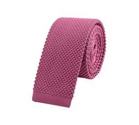 WANYING Uomo 5,7cm 2.25" Cravatta Ristretto Lavorata a Maglia Skinny Stretta Sottile Cravatta a Maglia Stile Retrò Vintage Casual Da lavoro Basic per Gentlemen - Tinta Unita Rosso Lampone
