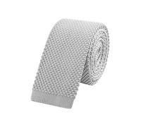 WANYING Uomo 5,7cm 2.25" Cravatta Ristretto Lavorata a Maglia Skinny Stretta Sottile Cravatta a Maglia Stile Retrò Vintage Casual Da lavoro Basic per Gentlemen - Tinta Unita Grigio Chiaro