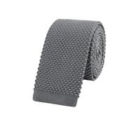 WANYING Uomo 5,7cm 2.25" Cravatta Ristretto Lavorata a Maglia Skinny Stretta Sottile Cravatta a Maglia Stile Retrò Vintage Casual Da lavoro Basic per Gentlemen - Tinta Unita Grigio Scuro
