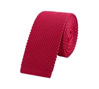WANYING Uomo 5,7cm 2.25" Cravatta Ristretto Lavorata a Maglia Skinny Stretta Sottile Cravatta a Maglia Stile Retrò Vintage Casual Da lavoro Basic per Gentlemen - Tinta Unita Rosso Scuro
