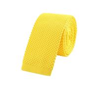 WANYING Uomo 5,7cm 2.25" Cravatta Ristretto Lavorata a Maglia Skinny Stretta Sottile Cravatta a Maglia Stile Retrò Vintage Casual Da lavoro Basic per Gentlemen - Tinta Unita Giallo