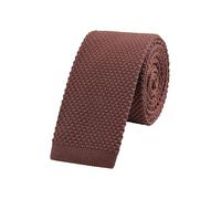 WANYING Uomo 5,7cm 2.25" Cravatta Ristretto Lavorata a Maglia Skinny Stretta Sottile Cravatta a Maglia Stile Retrò Vintage Casual Da lavoro Basic per Gentlemen - Tinta Unita Marrone