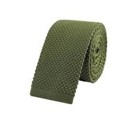 WANYING Uomo 5,7cm 2.25" Cravatta Ristretto Lavorata a Maglia Skinny Stretta Sottile Cravatta a Maglia Stile Retrò Vintage Casual Da lavoro Basic per Gentlemen - Tinta Unita Verde Militare