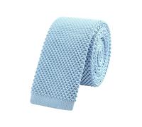 WANYING Uomo 5,7cm 2.25" Cravatta Ristretto Lavorata a Maglia Skinny Stretta Sottile Cravatta a Maglia Stile Retrò Vintage Casual Da lavoro Basic per Gentlemen - Tinta Unita Grigio-Blu