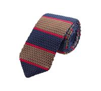 WANYING Uomo 7cm 2,75" Cravatta Ristretto Lavorata a Maglia Skinny Stretta Sottile Cravatta a Maglia Stile Retrò Vintage Sporty Casual Business Da lavoro Basic - A Righe Blu & Scuro V&Marrone Rosso