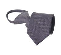 WANYING Uomo 7cm 2.75" Cravatta Stretta Pre-annodata con Chiusura Lampo Business Casual Lunghezza 48 cm - A10 motivo glen check blu scuro & marrone scuro
