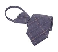 WANYING Uomo 7cm 2.75" Cravatta Stretta Pre-annodata con Chiusura Lampo Business Casual Lunghezza 48 cm - A06 tartan check blu scuro