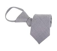 WANYING Uomo 7cm 2.75" Cravatta Stretta Pre-annodata con Chiusura Lampo Business Casual Lunghezza 48 cm - A14 motivo glen check grigio scuro