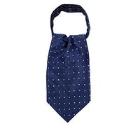 WANYING Uomo Cravatta Ascot Fazzoletto da collo, Retrò e Chic per Signore - A Pois Blu Scuro