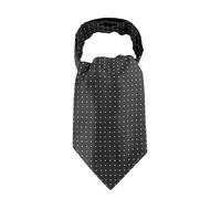 WANYING Uomo Cravatta Ascot Fazzoletto da collo, Retrò e Chic per Signore - A Pois Nero