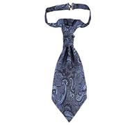 WANYING Uomo Cravatta Plastron Pre-legata Pre Annodata con Chiusura a Gancio Regolabile Plastron Cravatta Larga Cravatta da Sposa - Motivo Paisley Blu scuro