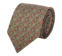 WANYING Vintage Retrò Cravatta da Uomo Larghezza 9 cm 3,54" Ampia Cravatta Colorata Alla Moda - A12 Motivo Geomatico Marrone-Verde