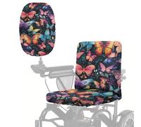 Wanyint Accessori per scooter per anziani disabili, accessori di protezione per sedia a rotelle elettrica, copertura antipolvere lavabile in lavatrice, 89,7 x 45,7 cm, foglia di farfalla colorata