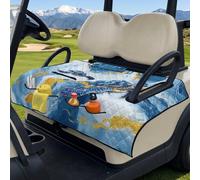 Wanyint Asciugamano universale per golf cart con 4 tasche frontali e comodo design pieghevole, adatto per EZGO, Club Car e altri sedili per 2 persone, tartaruga marina blu marmo