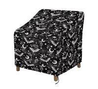 Wanyint Bat Moon Star Spider Web Print Coprisedia da esterno impermeabile antivento Deep Seat Covers Funiture copertura per mobili impilabili, 96 x 96 x 92 cm