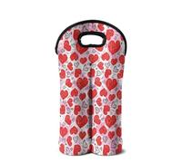 Wanyint Borsa da vino con stampa a forma di cuore rosa, portatile, per amanti del vino, Cuore d'amore