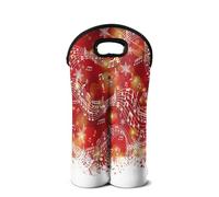 Wanyint Borsa da vino con stampa a forma di cuore rosa, portatile, per amanti del vino, Nota musicale natalizia