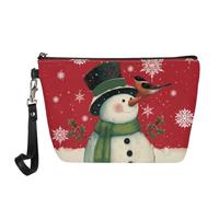 Wanyint Borsa per cosmetici con stampa di lupo per donne e ragazze, impermeabile, alla moda, borsa per il trucco, Pupazzo di neve U, Taglia unica