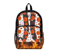 Wanyint Borsa trasparente per libri per ragazzi ragazze studenti, 43 cm trasparente zaino da viaggio in poliestere PVC zaino da viaggio per la scuola, Basket Star Flame, One Size, Casual