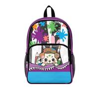 Wanyint Borsa trasparente resistente del PVC di 17 pollici dello zaino trasparente per l'università, vedere attraverso lo zaino della scuola con le tasche multiple, Cute Art Dog Splatter, One Size