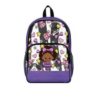 Wanyint Borsa trasparente resistente del PVC di 17 pollici dello zaino trasparente per l'università, vedere attraverso lo zaino della scuola con le tasche multiple, Black Girl Bow Cuore Viola, One