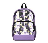 Wanyint Borsa trasparente resistente del PVC di 17 pollici dello zaino trasparente per l'università, vedere attraverso lo zaino della scuola con le tasche multiple, Margherita con fiocco, One Size