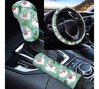Wanyint Botanical Cactus Alpaca Lama Stampa Auto Volante Copertura per Le Donne Uomini Divertente Animale Auto Comodo Freno A Mano Del Cambio Copertura Del Cambio Grip Covers