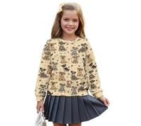 Wanyint Cardigan a maniche lunghe per ragazze per tutti i giorni, poliestere leggero stampato, top con bottoni frontali, per bambini dai 5 ai 16 anni, Zampa di cane Schnauzer, 7-8 Anni