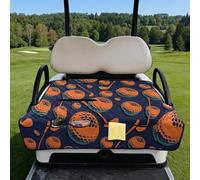 Wanyint Coperta per sellino da golf cart pieghevole per un facile trasporto, adatta per la maggior parte dei carrelli a due posti, trapuntata con 4 tasche anteriori, 130 x 76 cm, stampa arancione e