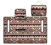 Wanyint Coperta trapuntata per golf cart con maniglia per il trasporto quando ripiegata, misura universale per EZGO Club Car 2 posti 4 tasche Aztec Navajo rosso marrone