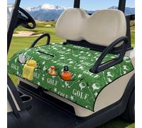 Wanyint Coperta trapuntata per golf cart con maniglia per il trasporto quando ripiegata, misura universale per EZGO Club Car 2 posti, design a 4 tasche, stampa verde con stelle da golf