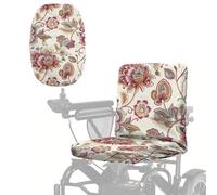 Wanyint Copertura antipolvere per sedia a rotelle elettrica, accessorio decorativo per interni ed esterni, facile da installare e pulire, elegante fiore rosso