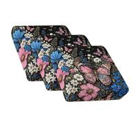 Wanyint Copridivano elasticizzato per divano componibile, lavabile in lavatrice, antiscivolo, decorazione per mobili, motivo floreale con farfalle rosa