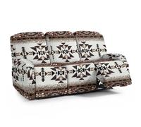 Wanyint Copridivano per divano reclinabile, morbido, 8 pezzi, resistente, in poliestere, protezione per mobili a 3 posti, decorazione per soggiorno, marrone azteco sud-occidentale