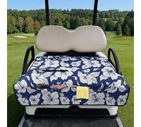 Wanyint Coprisedile 2 in 1 per golf cart e pacchetto di trasporto, si piega come una borsa con manico, misura universale per due posti, 4 tasche portaoggetti, poliestere lavabile in lavatrice, ibisco