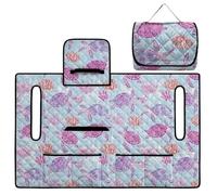 Wanyint Coprisedile 2 in 1 per golf cart e pacchetto di trasporto, si piega come una borsa con manico, misura universale per due posti, 4 tasche portaoggetti, poliestere lavabile in lavatrice