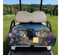 Wanyint Coprisedile 2 in 1 per golf cart e pacchetto per il trasporto, si piega come una borsa con manico, misura universale per due posti, 4 tasche portaoggetti, poliestere lavabile in lavatrice