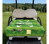 Wanyint Coprisedile 2 in 1 per golf cart e pacchetto per il trasporto, si piega come una borsa con manico, misura universale per due posti, 4 tasche portaoggetti, poliestere lavabile in lavatrice