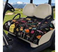 Wanyint Coprisedile 2 in 1 per golf cart e pacchetto per il trasporto, si piega come una borsa con manico, misura universale per due posti, 4 tasche portaoggetti, poliestere lavabile in lavatrice