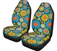 Wanyint Coprisedile per auto, motivo floreale con margherite, per donne e uomini, per SUV, camion, furgoni e berline