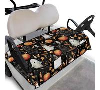 Wanyint Coprisedile per golf cart con tasche frontali portatile, accessorio per carrello da golf, mantiene la seduta comoda e fresca, misura universale, 133 x 82 cm, cappello da strega gatto nero per