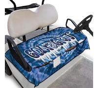 Wanyint Coprisedile per golf Grit Tie-Dye blu con tasche anteriori, morbido asciugamano ad asciugatura rapida, accessorio per l'estate, universale, adatto per la maggior parte delle auto a 2 posti
